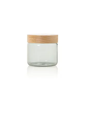AD HOC | Vorratsdose 500ml PURE JAR Glas/Grau/Akazie | 